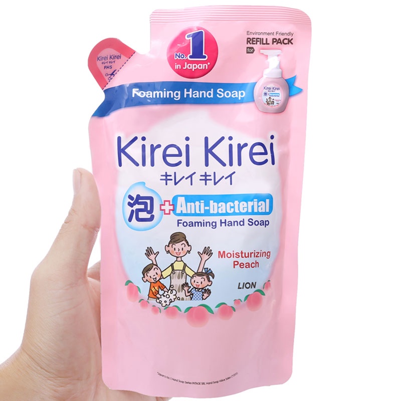 DUNG DỊCH RỬA TAY KHÁNG KHUẨN KIREI KIREI HƯƠNG ĐÀO 200ML TÚI REFILL - Hachi Hachi Japan Shop