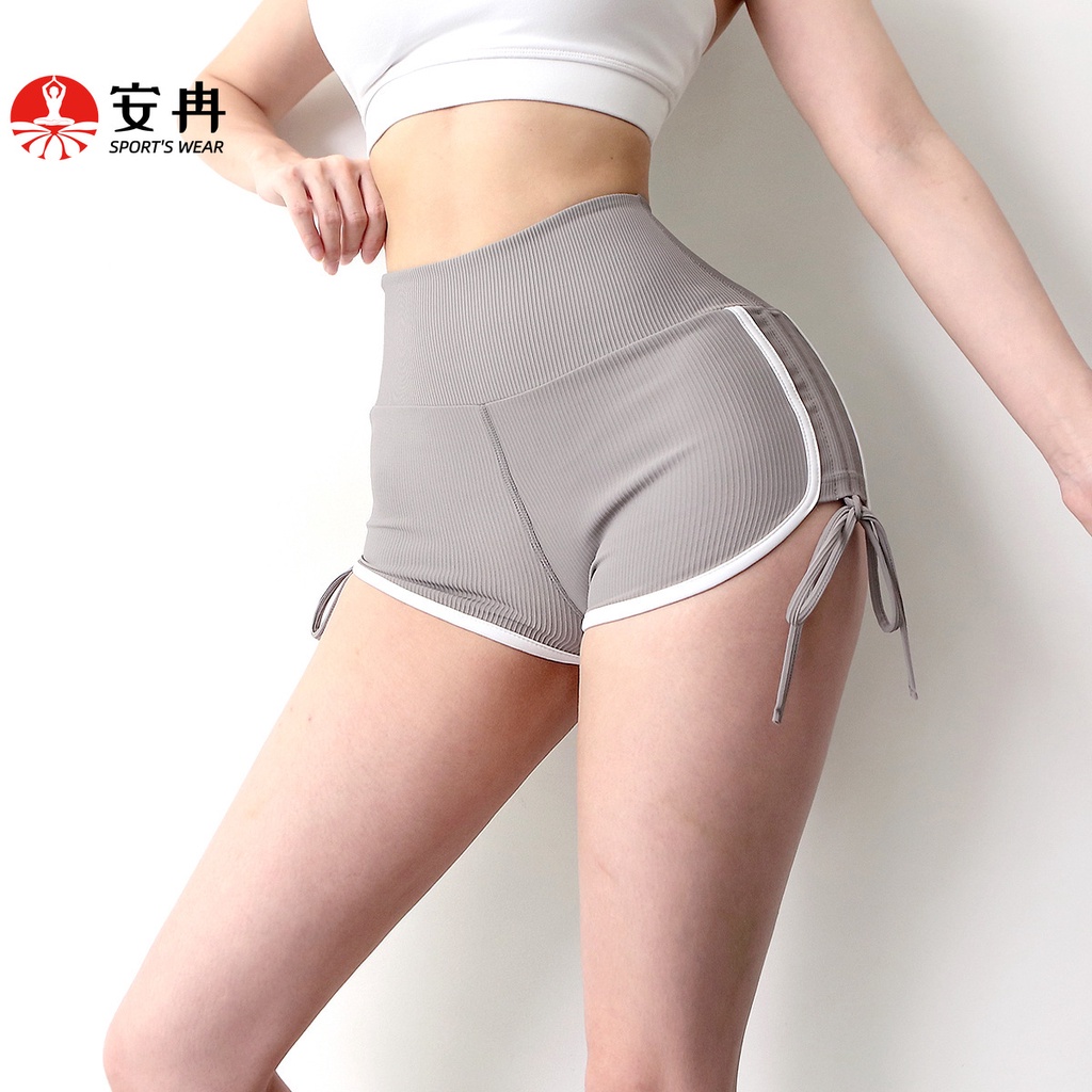 Quần đùi ANRAN dáng ôm lưng cao tập yoga gợi cảm thời trang tùy chọn màu sắc cho nữ