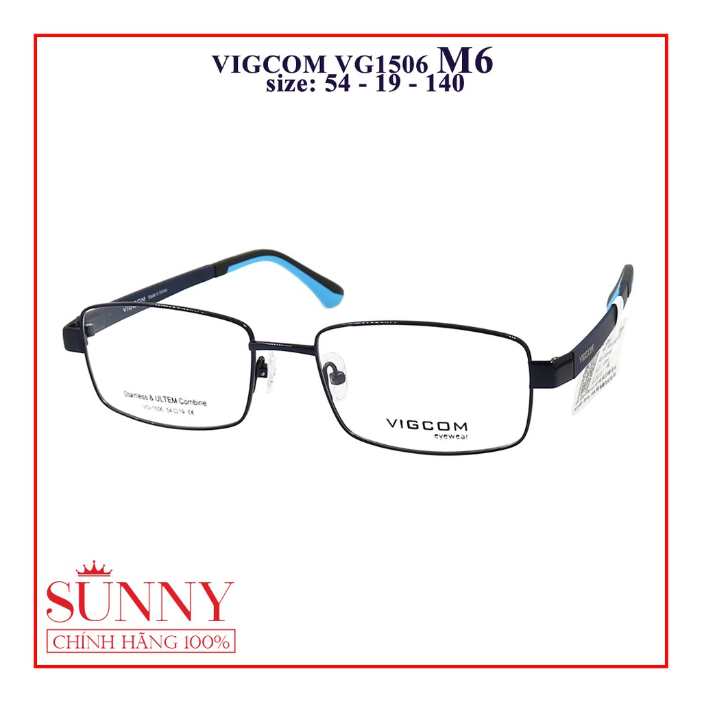 Gọng kính nam nữ thời trang Vigcom VG1506 nhiều màu chính hãng, thiết kế dễ đeo bảo vệ mắt