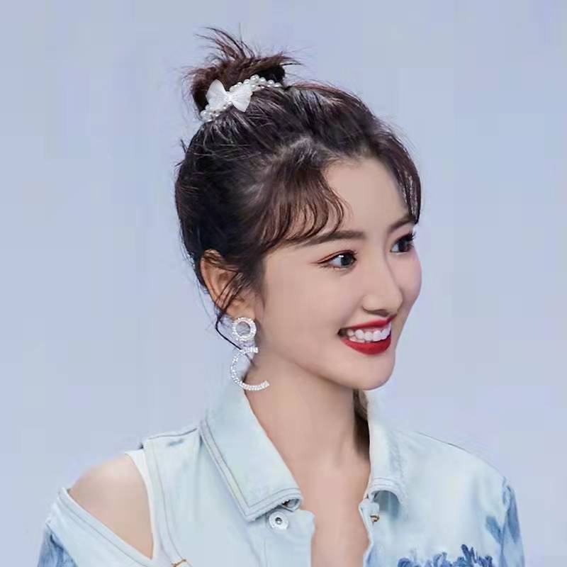 Băng Đô Thiết Kế Hình Nơ Đính Ngọc Trai Đơn Giản Thời Trang Theo Phong Cách Hàn Quốc Mới