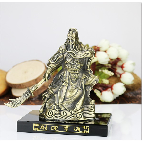 Tượng Quan Công phụ kiện trang trí Taplo Ô tô, bàn làm việc, giữ tâm thanh tịnh, Combo 5 Sản phẩm tặng kèm tinh dầu