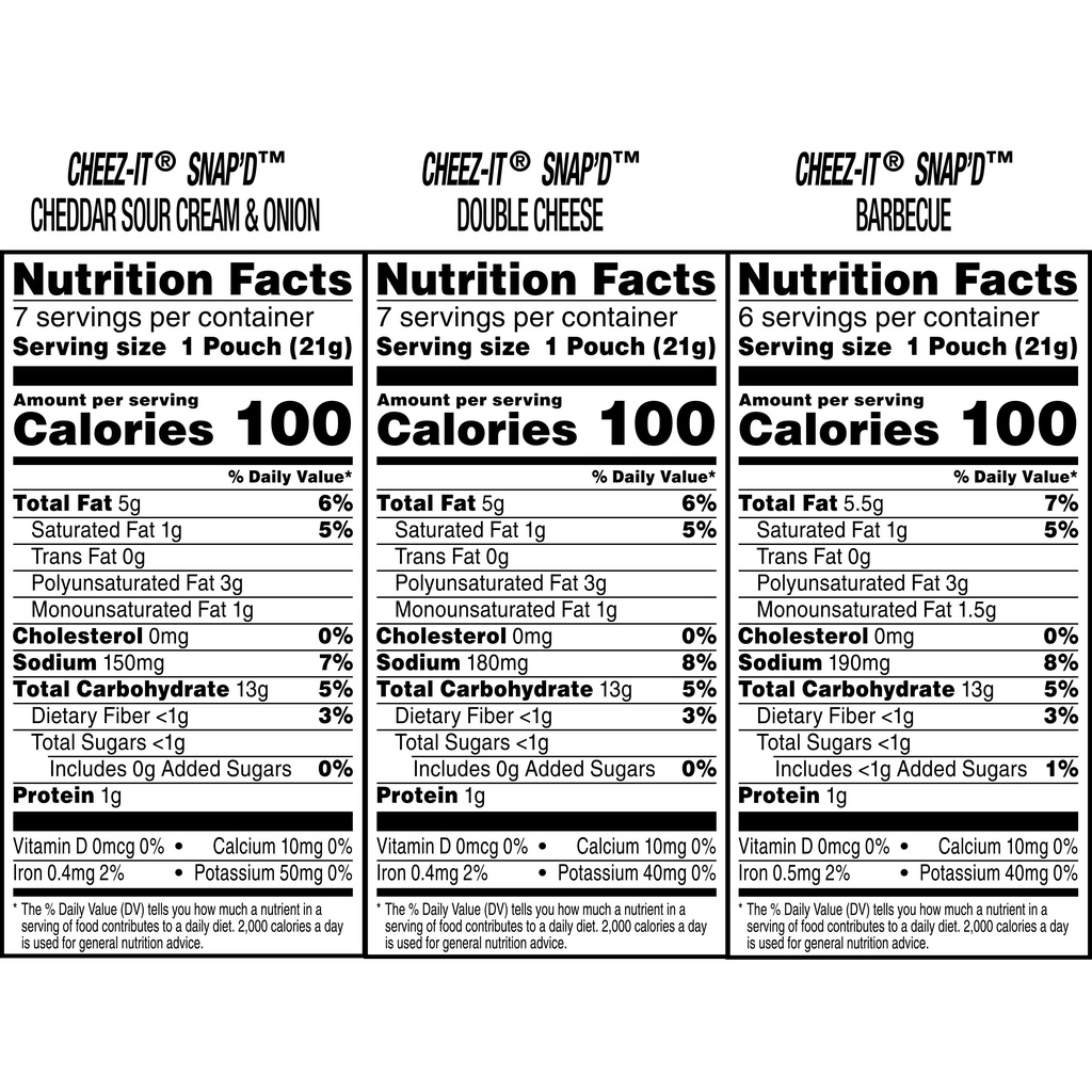 Snack phô mai Cheez-it Snap'd gói 21g/ USA - Không Cholesterol - Cheesy, Thin & Cripsy