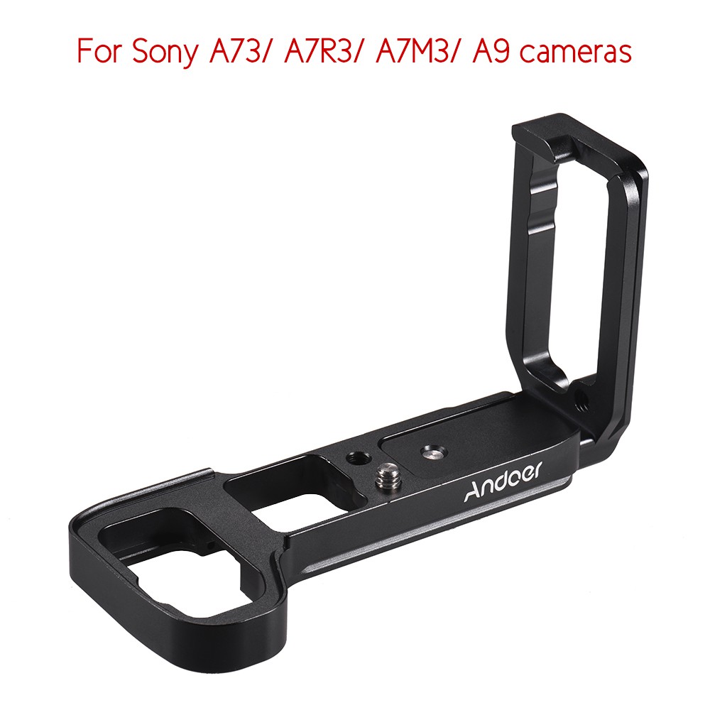 Ĩ Andoer L Shape QR Quick Release Plate Camera Cage Accessory Bracket Aluminum Alloy for Sony A7III/ A7R3/ A7M3/ A9 Send musical instrument cleaning cloth