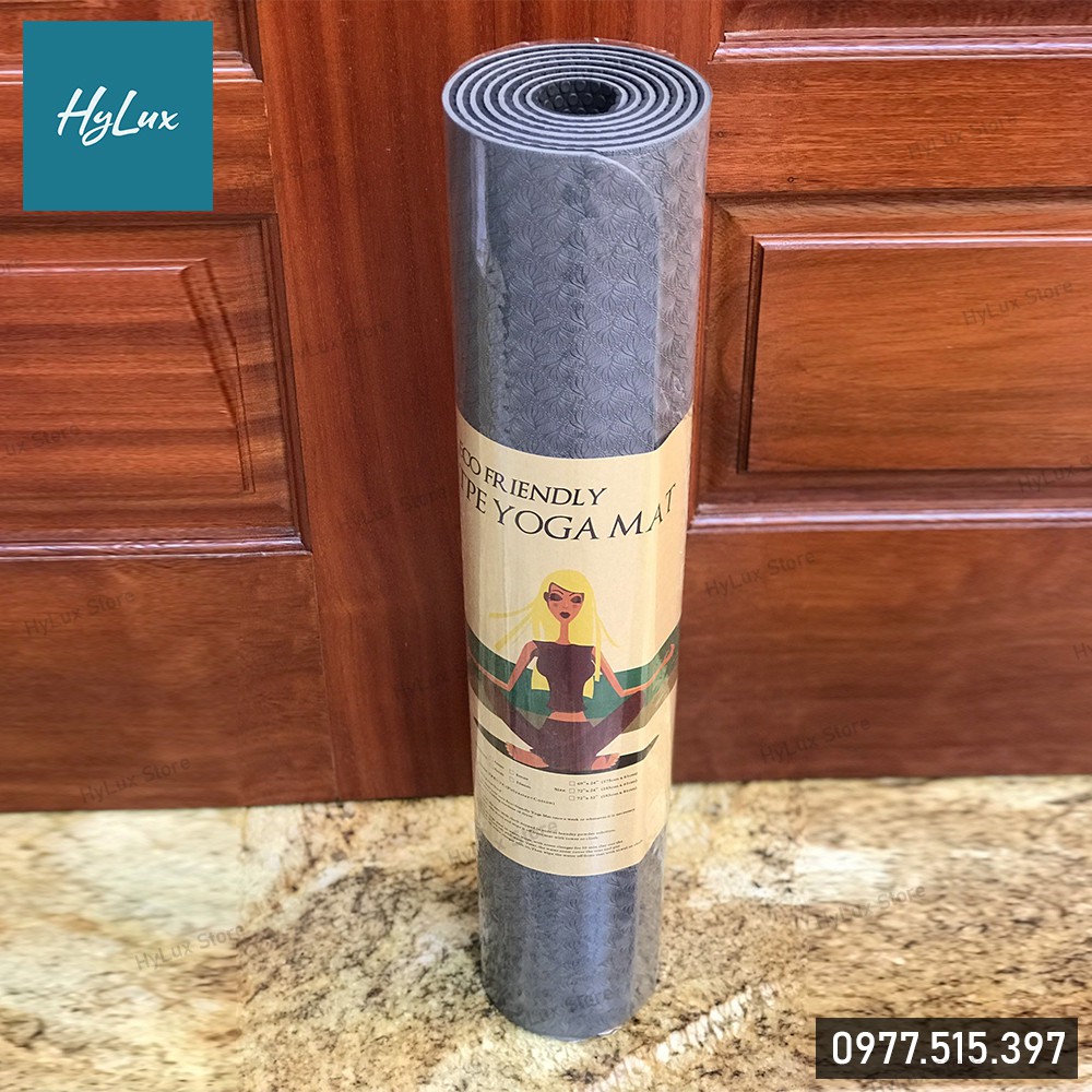 Thảm Tập Yoga TPE 2 lớp 6mm Cực XỊn - Thảm Tập Gym Định Tuyến 6 Màu (Kèm ảnh chụp thật)