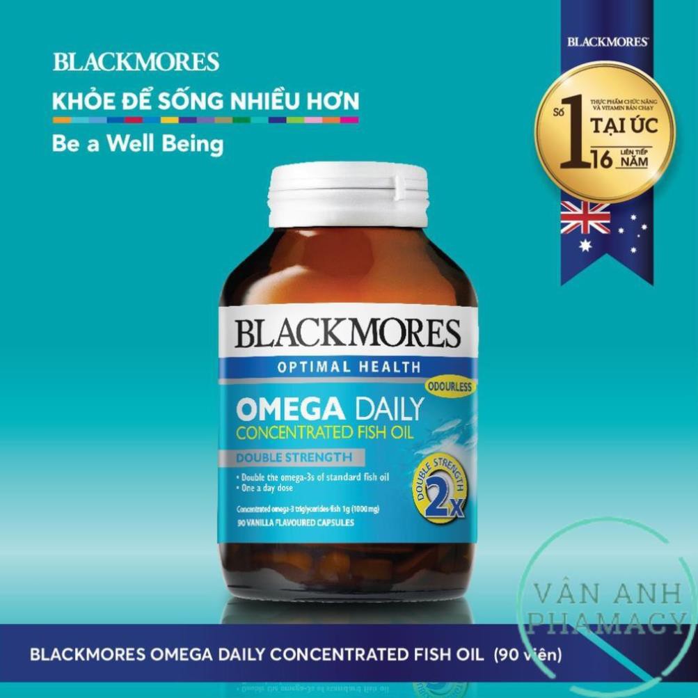 Viên uống dầu cá Blackmores Omega 3 Daily Concentrated Fish Oil tăng cường trí nhớ, bổ mắt - Lọ 90 Viên