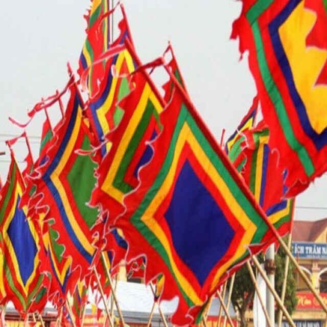 Cờ hội, cờ đình Việt Nam 1m2 x 1m2 vải đẹp trang trí ngoài trời