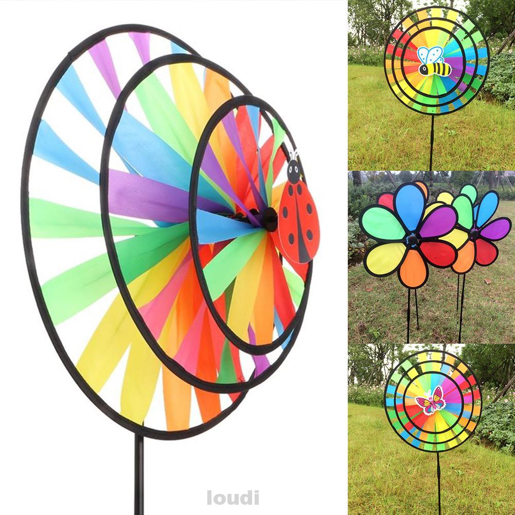 Animal Windmill Bee & Lady Bug Spinner Whirligig Garden Decoration