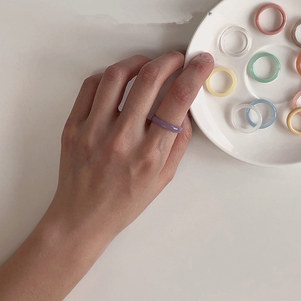 Nhẫn Acrylic Trong Suốt Họa Tiết Hình Học Phong Cách Hàn Quốc Cổ Điển Thời Trang Cho Nữ