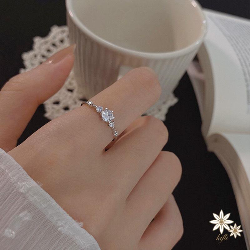 【kifli】Nhẫn Bạc 925 Kiểu Dáng Đơn Giản Thời Trang Dành Cho Nữ