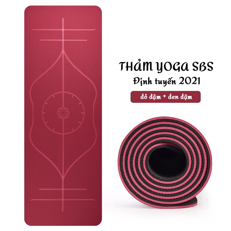 Thảm Tập Yoga Định Tuyến SBS Chống Trượt Cao Cấp 2021 – Tặng Túi Đựng Thảm Chống Nước