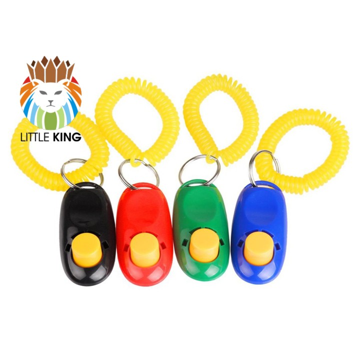 Clicker huấn luyện chó mèo, vẹt, thú cưng chuyên nghiệp Little King chất liệu nhựa nhiều màu sắc