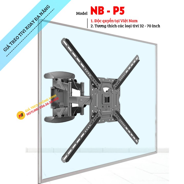 Giá treo tivi xoay NB P5 32 - 40 - 50 - 55 - 60 - 65 - 70 Inch - Giá Treo Tivi Kéo Đẩy Đa Năng  - Model Mới 2022