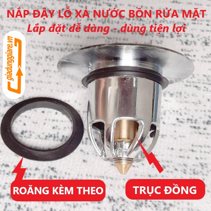 NẮP ĐẬY LỖ THOÁT NƯỚC bồn rửa Lavabo sang trọng tiện dụng thay thế nắp lật nắp cao su cũ bồn rửa mặt - GIADUNGGIARE