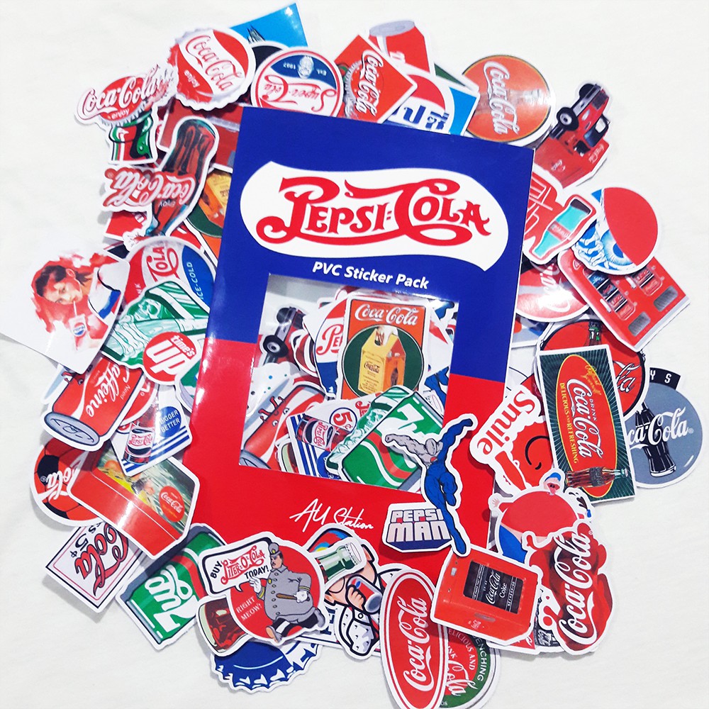 Decal Sticker [#Pepsi #Cola]  Nhựa PVC, không thấm nước, dán nón bảo hiểm, xe, laptop, điện thoại, Vali, ...