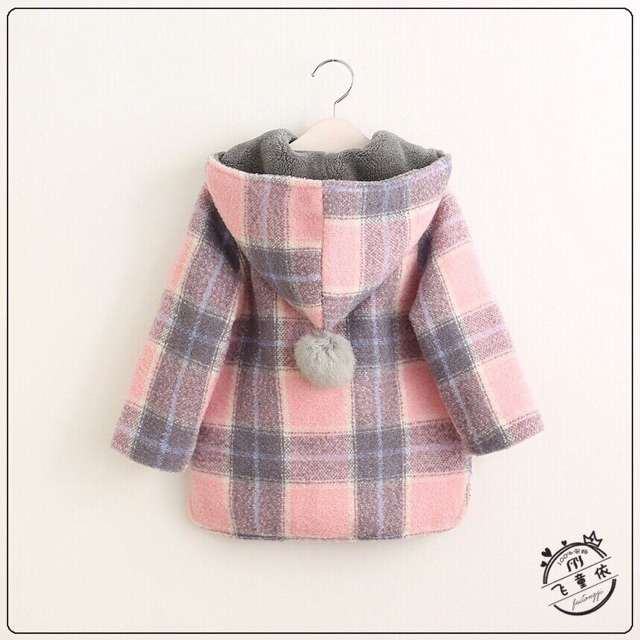 Freeship 99k TQ_Áo dạ kẻ bé gái