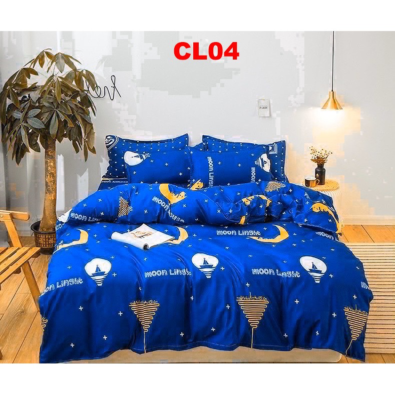 Bộ chăn ga gối set 4 món Cotton poly hàng Loại 1 nhập khẩu