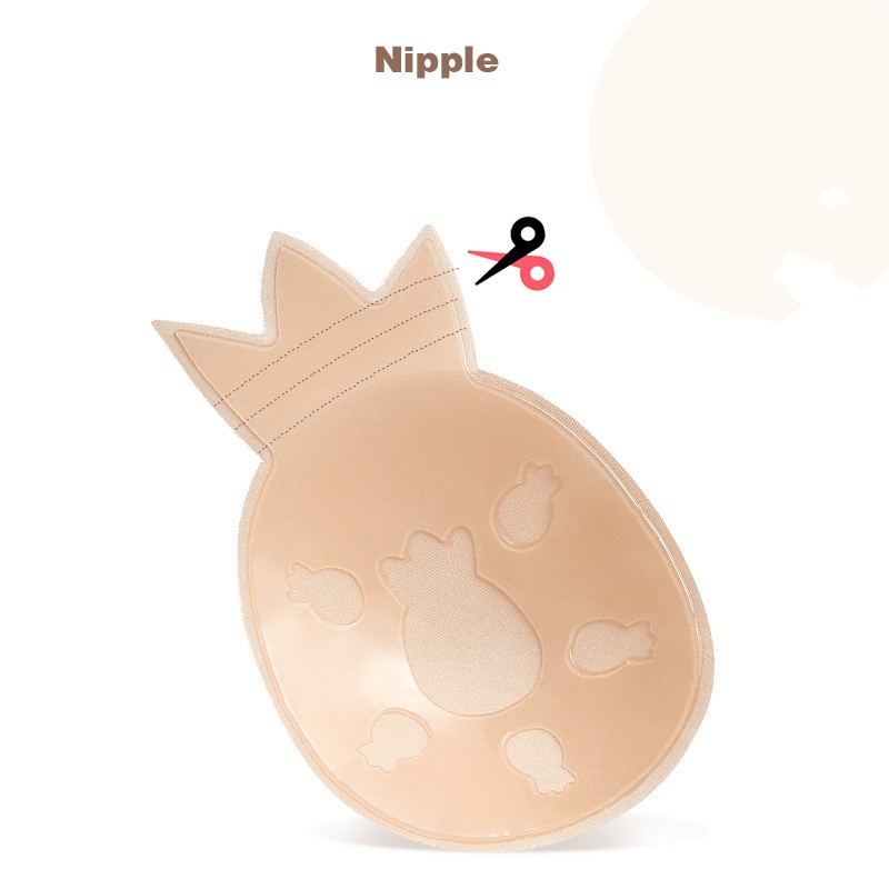 [Hàng mới về] Miếng dán nâng ngực tự dính hình quả dứa thoáng khí chống chảy xệ cho nữ