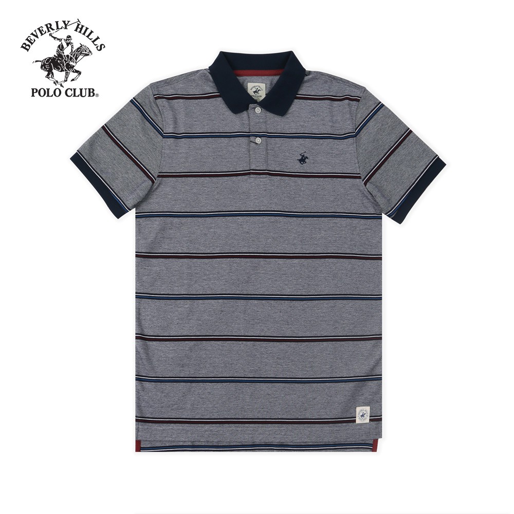 Beverly Hills Polo Club - Áo polo Ngắn tay Nam Regularfit Sọc xám đỏ SGR- BHPC PMRSS20TL125