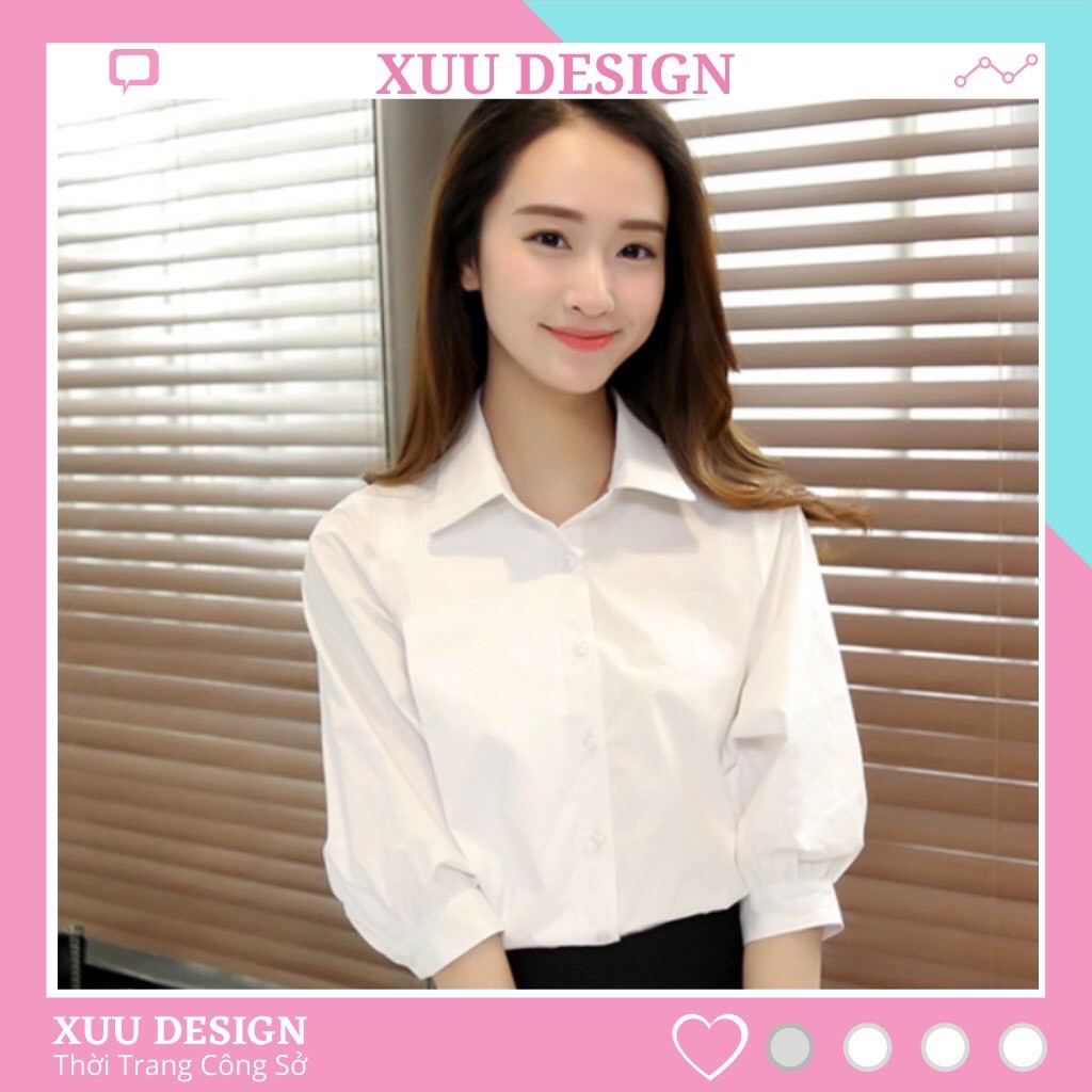 Áo sơ mi tay lửng màu trắng quốc dân