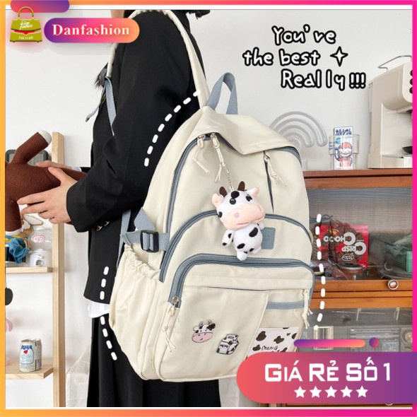 [GIẢM GIÁ] Balo ulzzang nam nữ đi học chống thấm nhiều ngăn bò sữa giá rẻ  BO3N Danfashion