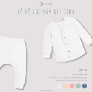 [Lecoon] Bộ  cổ nẹp cúc giữa cho bé