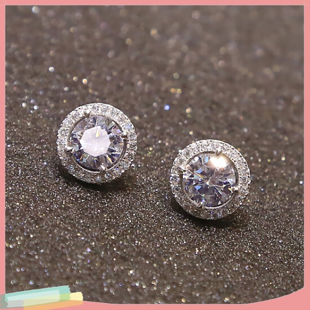 Bông Tai Mạ Bạc Đính Đá Zircon Thời Trang Dành Cho Nữ