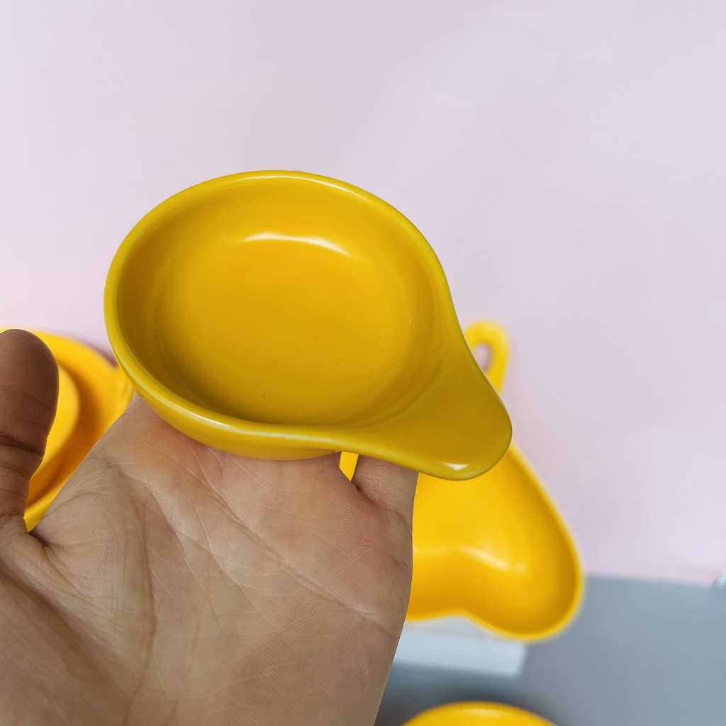 Sét bát đĩa gốm sứ decor trang trí đồ ăn siêu đẹp bộ màu vàng 15 món