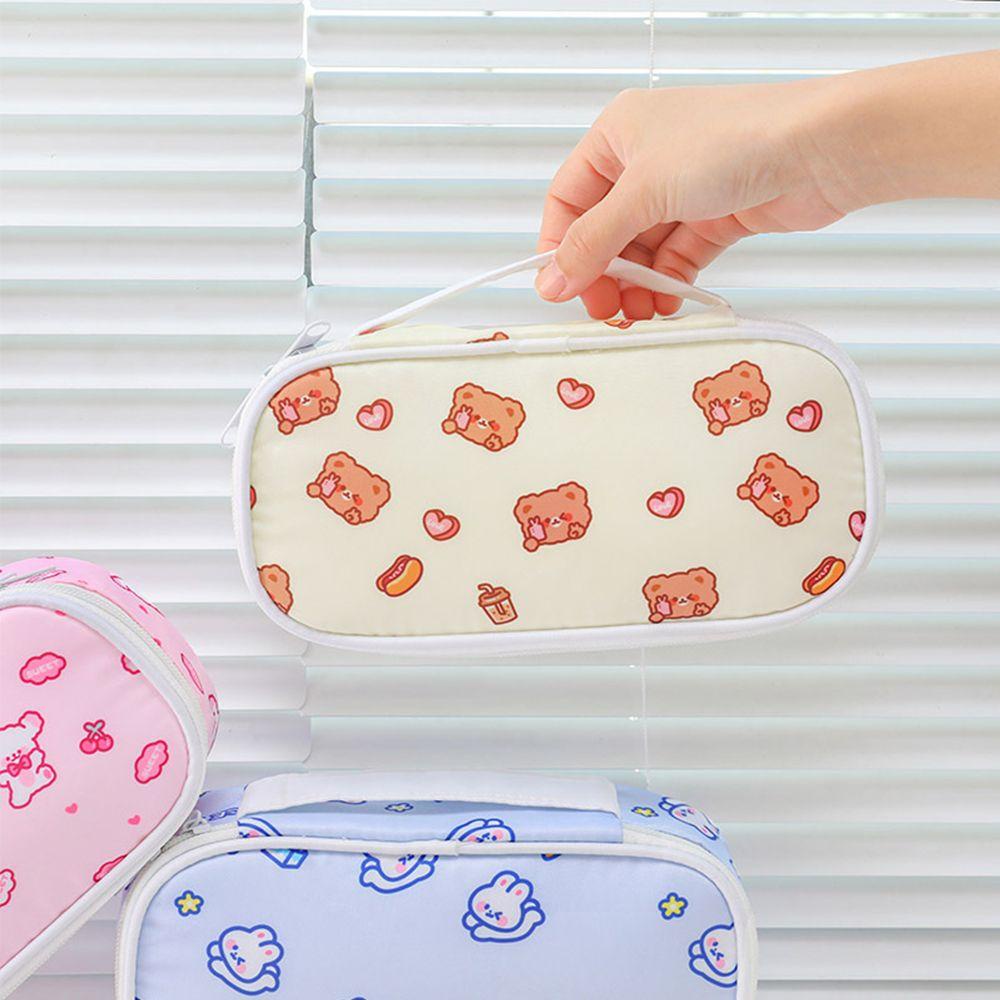 LANFY Creative Bear Pencil Case Cute Kawaii Pencil Bags Love Rabbit Pencil Bag Ins Styles Cosmetic Bag School Supplies Stationery Bag Large Capacity Multifunctional Storage Box/Multicolor
