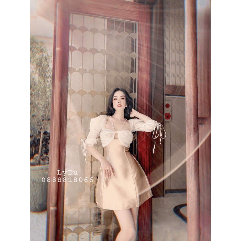 ĐẦM TAFTA PHỐI NƠ DỰ TIỆC HÀNG THIẾT KẾ CHANH SẢ (HÀNG QUẢNG CHÂU)