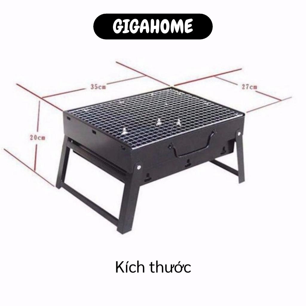 Bếp Nướng Than GIGAHOME Bếp Than Hoa Vuông Ngoài Trời Không Khói, Có Khay Chứa Mỡ, Gấp Gọn 8289