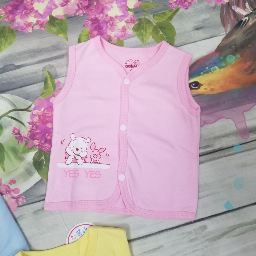 Dokma - Áo gile cotton 2 lớp xinh yêu cho bé (6-24m) DA010