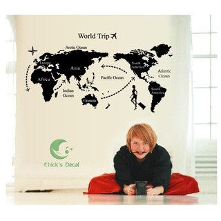 Decal dán tường The World 02