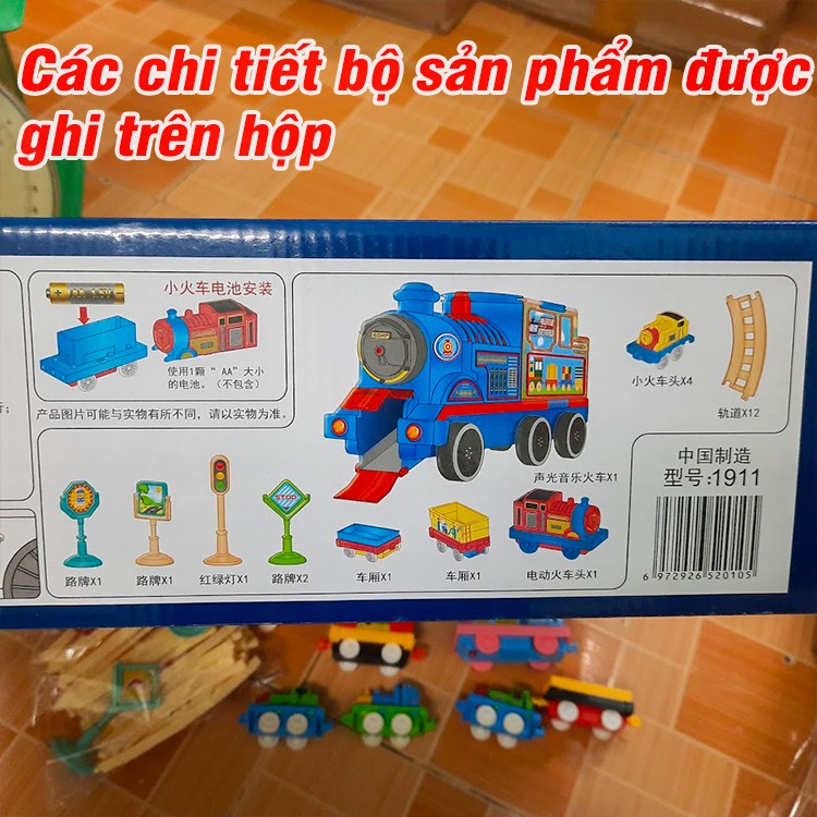 Bộ xe thomas mô hình cỡ lớn có âm thanh xe tàu hỏa đồ chơi trẻ em