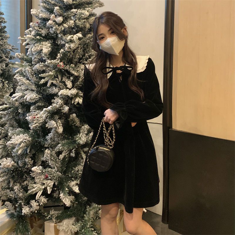 Váy babydoll Đầm Cổ Búp Bê Phong Cách Giáng Sinh Thời Trang Cho Nữ