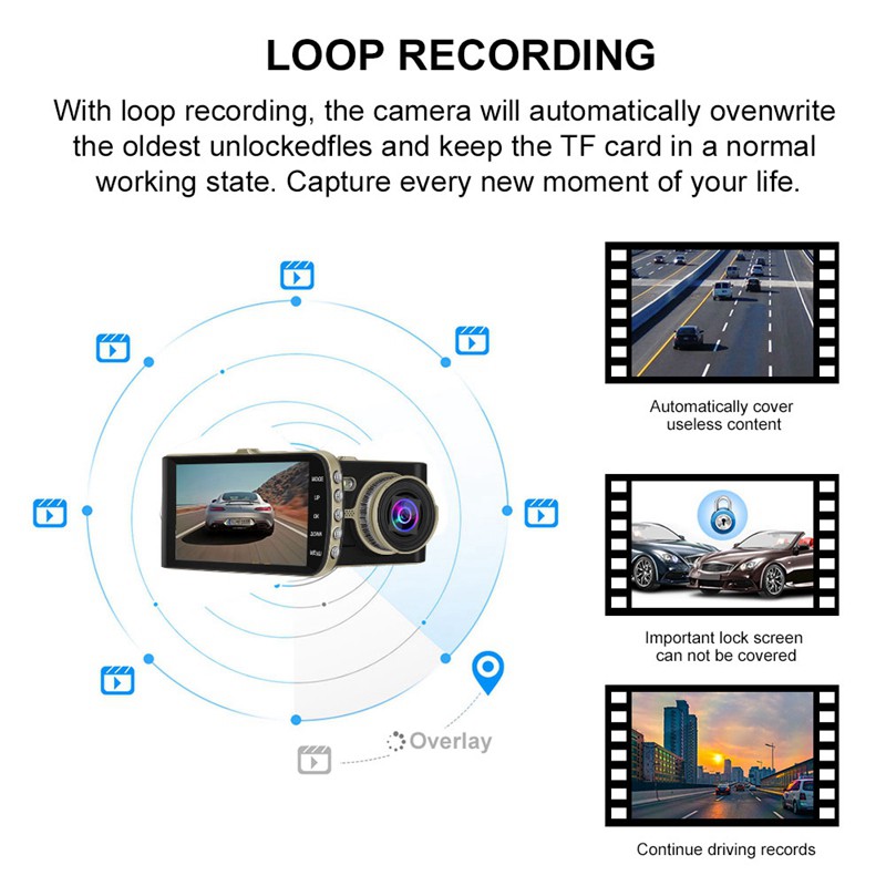 Camera Hành Trình Màn Hình Lcd 4 Inch Độ Phân Giải 1080p | BigBuy360 - bigbuy360.vn