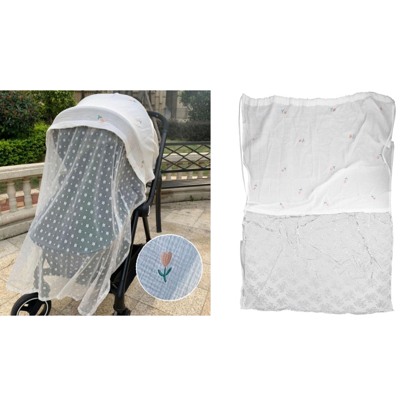 Vỏ Bọc Xe Đẩy Em Bé Bằng Lưới Chống Nắng Chống Muỗi Thoáng Khí