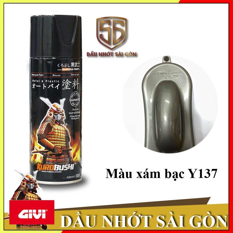 Chai Sơn Xịt sơn xe máy Samurai Màu Xám Sáng - Y137