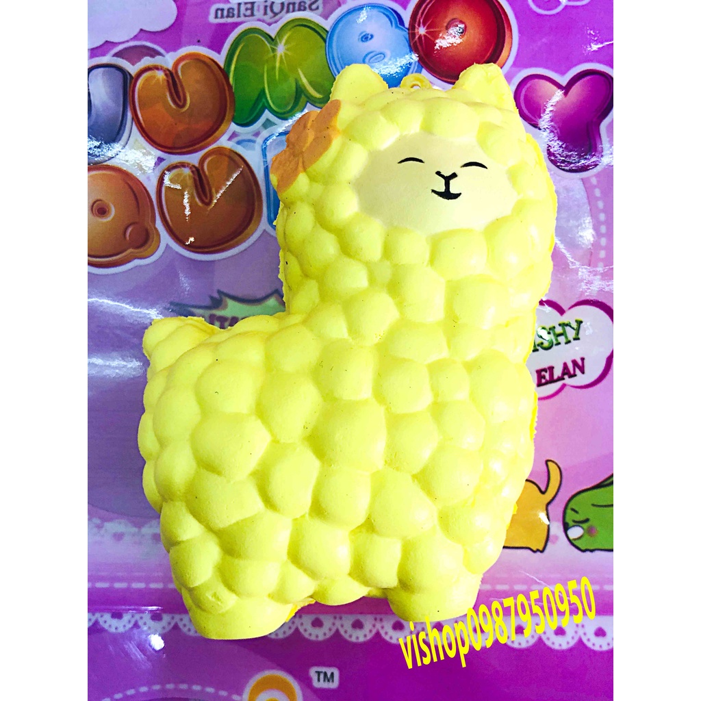 Squishy Lớn JUMBO Hình Con Cừu Màu Vàng Đồ Chơi Xốp Giảm Stress Hình mềm mịn dễ Thương đàn hồi Cho Bé