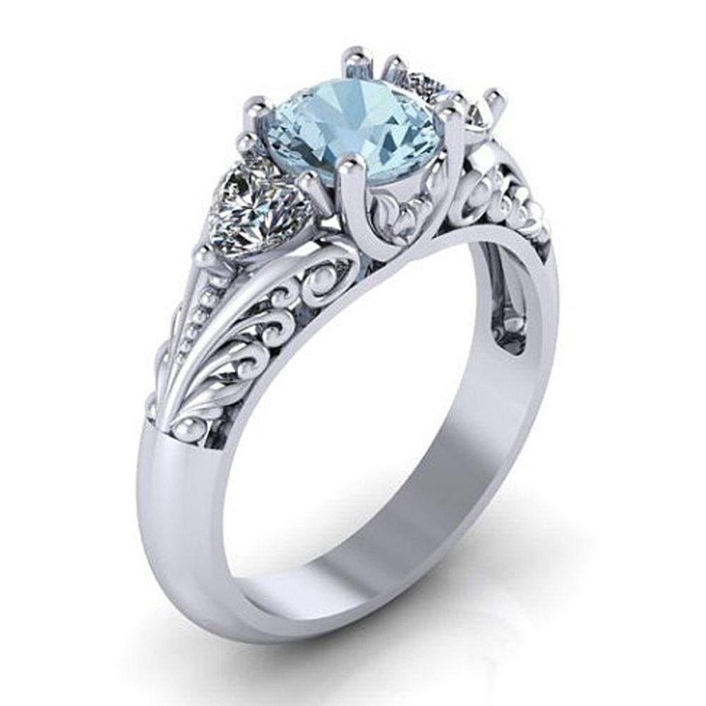 SUMU Nhẫn Đính Hôn Bạc Thời Trang