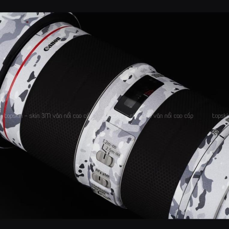 Miếng Dán Skin Máy Ảnh 3M - Mẫu camo trắng đen vân nổii- Cho các loại ống kính Canon, Nikon, Sony....