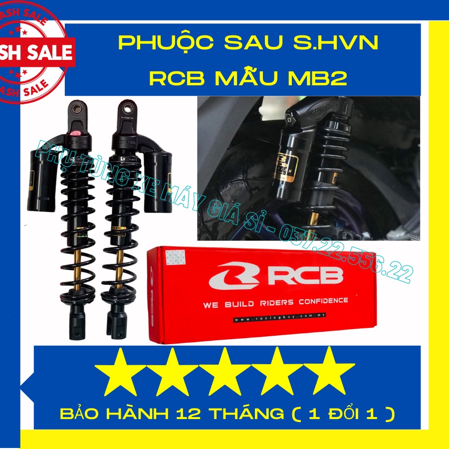 Phuộc RCB dùng cho SH.VN mẫu MB2 - 280mm, hàng chính hãng bảo hành 12 tháng ( 1 đổi 1 )