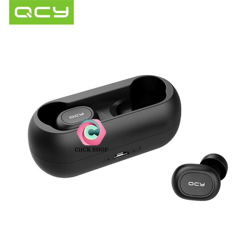 Tai nghe True Wireless bluetooth QCY-T1 có 2 tai kiêm đốc sạc pin 2600mAh - Tai nghe bluetooth QCY T1 dáng thể thao