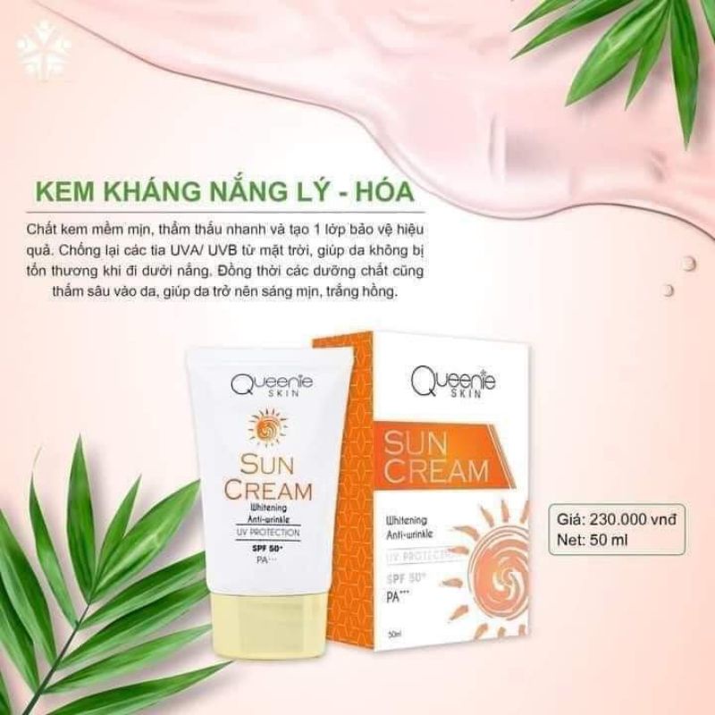 Kem Chống Nắng Queenie Skin Mẫu Mới - Kem Khánh Nắng Lý Hoá Queenie Skin Chính Hãng
