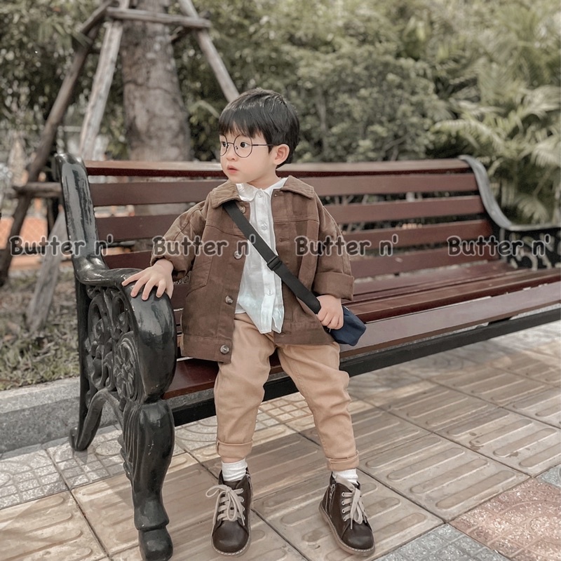 Khoác Jean Nâu Cho Bé