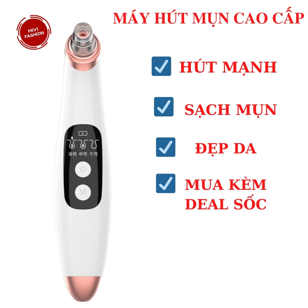 Máy Hút Mụn Derma 125🌸 Máy Hút Mụn Mini Có 6 Đầu Hút Thiết Kế 3 Chế Độ Hút Phù Hợp Với Từng Loại Da | BigBuy360 - bigbuy360.vn