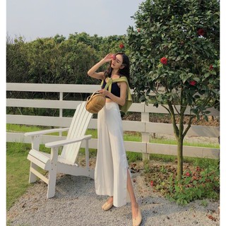 Quần ống loe xẻ tà