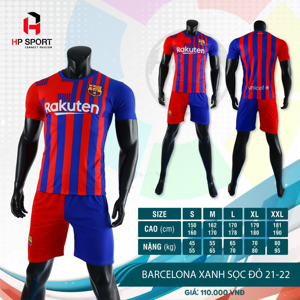 Bộ đồ đá banh CLB Barca sọc sân nhà