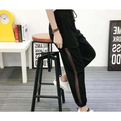 Quần Jogger Nữ Phối Lưới Hông Chất Sạn dáng thể thao năng động cá tính - CUTE_ZOO