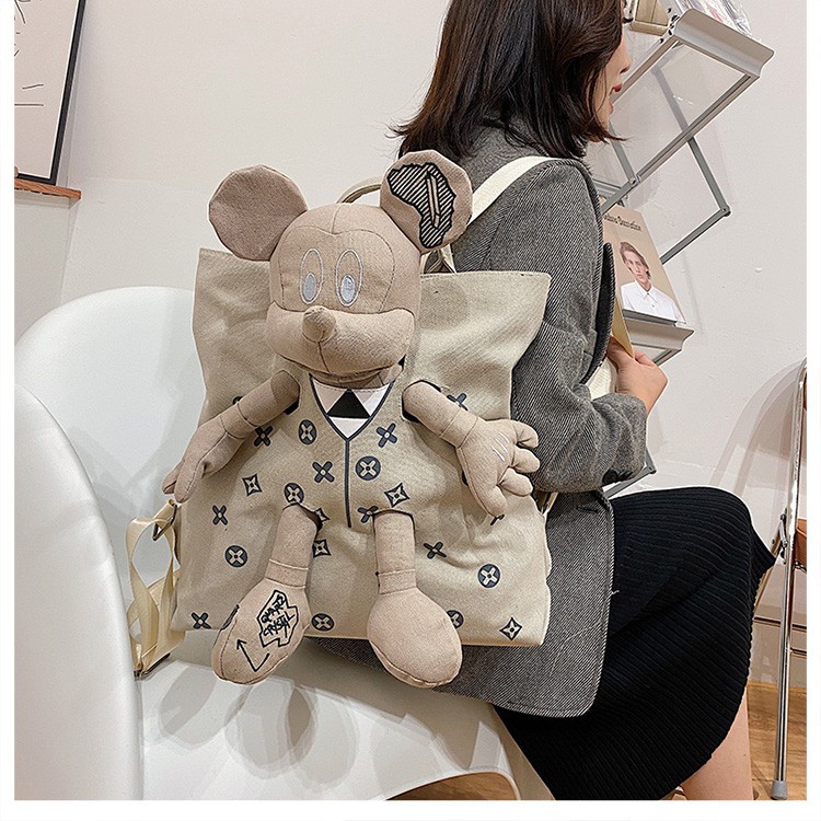 Balo vải Uzzlang độc lạ hình chuột Mickey