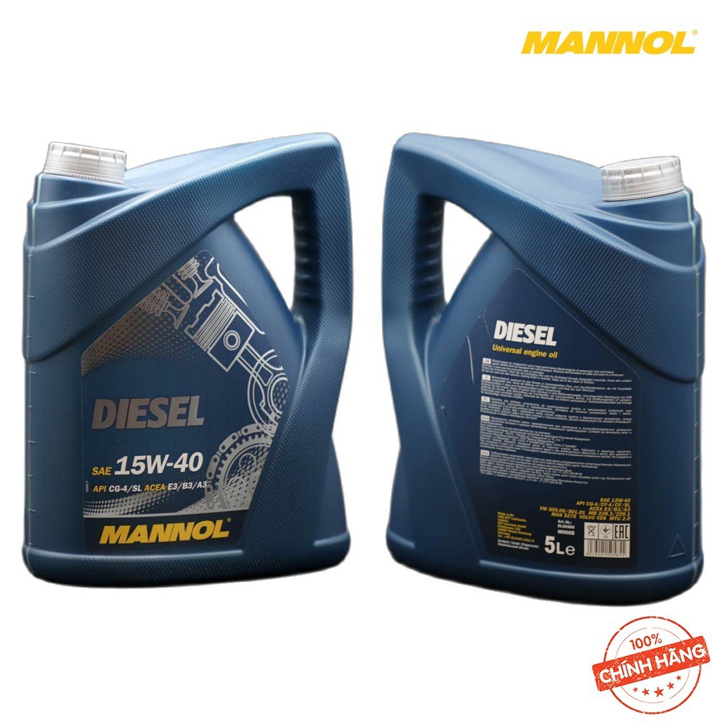 [Cao Cấp] Nhớt MANNOL 7402 Diesel 15W-40 CH-4CF-4/SL -  5L Hàng Đức Chính Hãng – VTMART- Nhập khẩu từ Đức